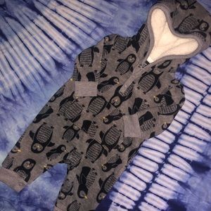 Zippered Fleece Jumpsuit w/ Penguins NWOT